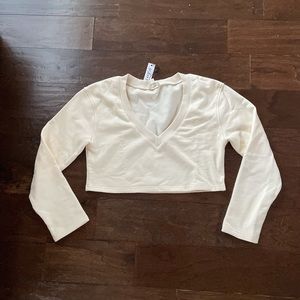 FOR LOVE & LEMONS! beige cropped hoodie